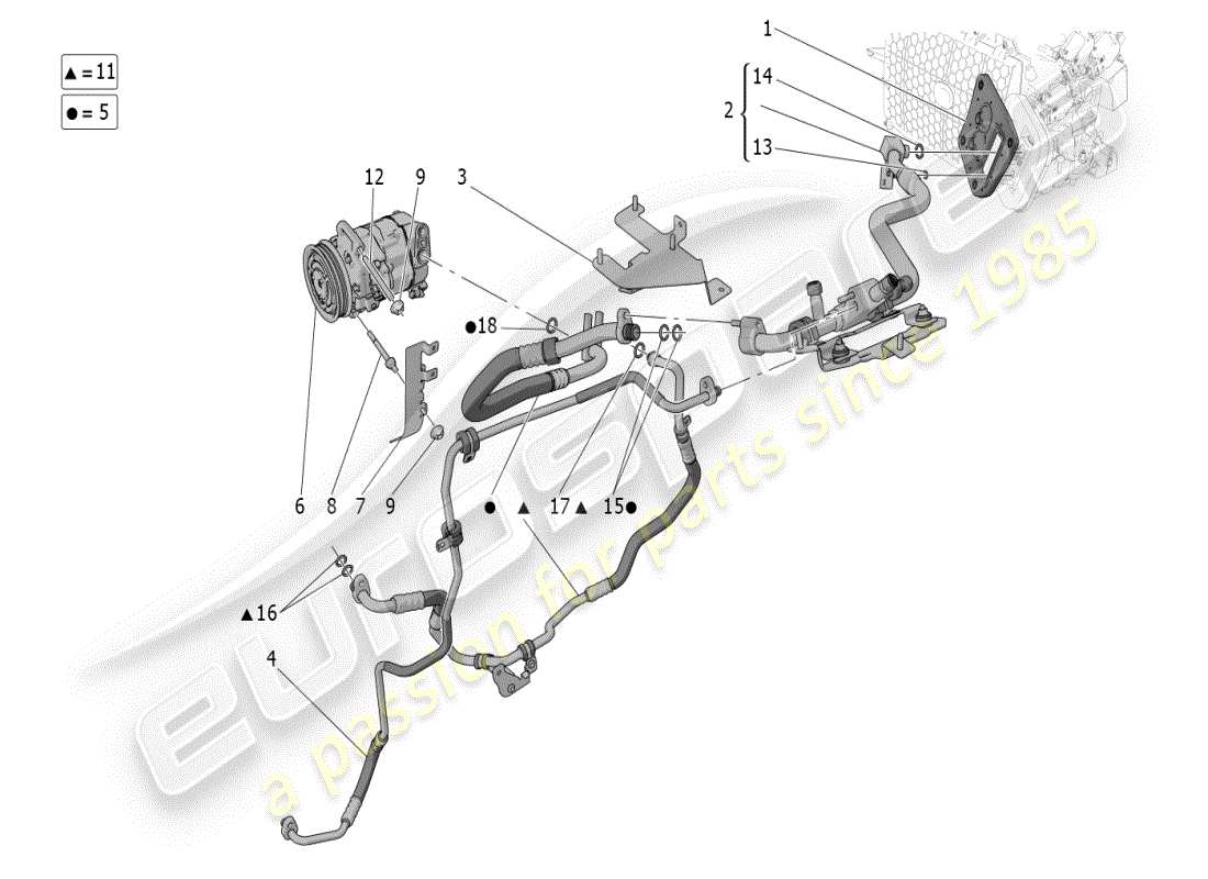 maserati grecale modena (2023) a/c unit: engine compartment devices part diagram