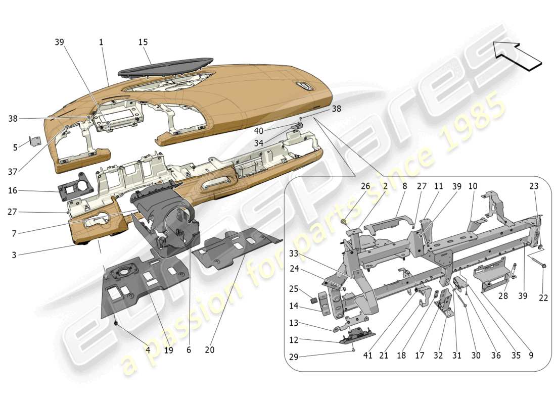 maserati mc20 (2022) dashboard unit parts diagram