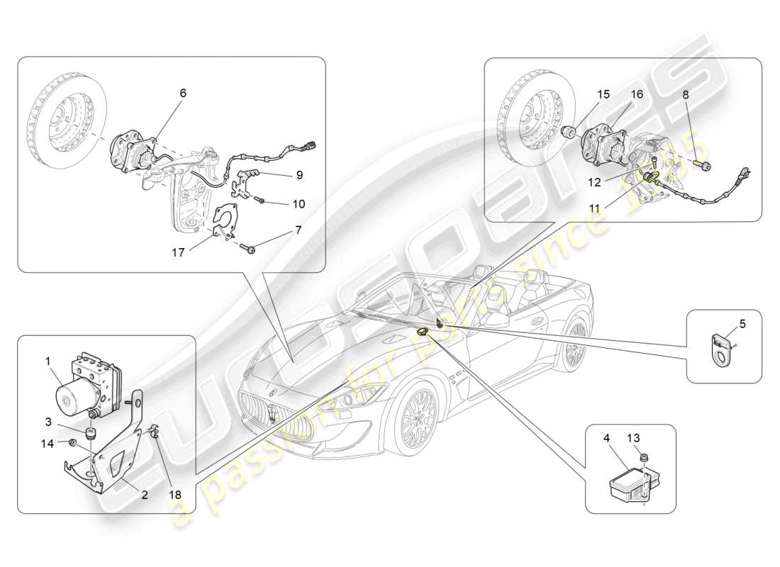 maserati grancabrio mc (2013) braking control systems part diagram