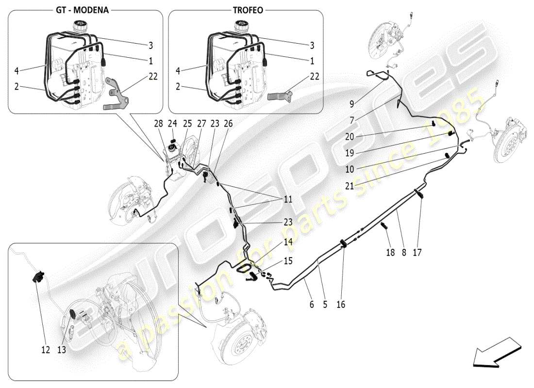 maserati grecale modena (2023) lines part diagram