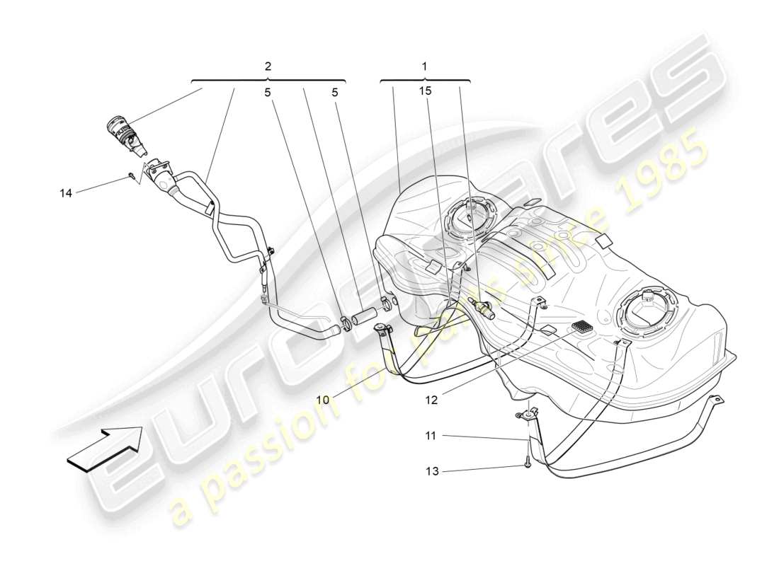 maserati ghibli (2016) fuel tank parts diagram