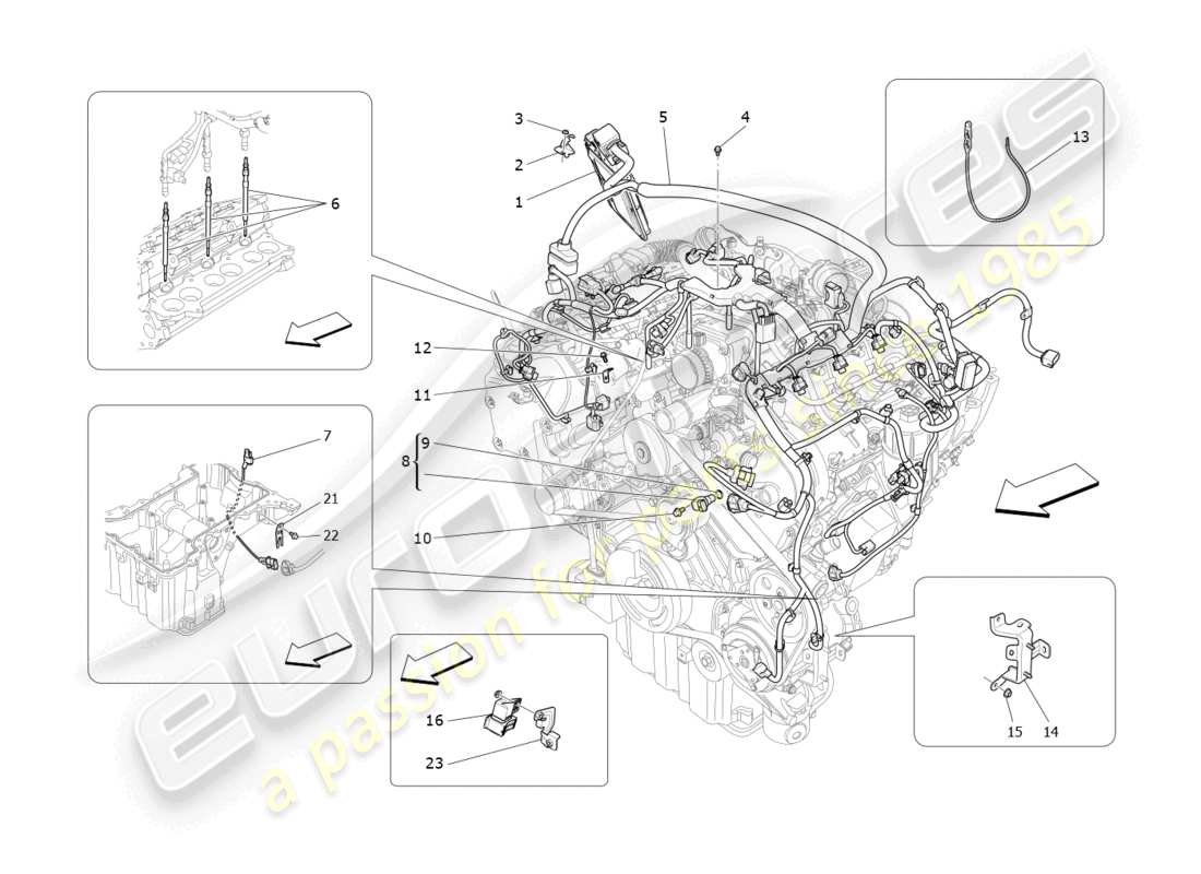 maserati levante (2020) electronic control: injection and engine timing control part diagram
