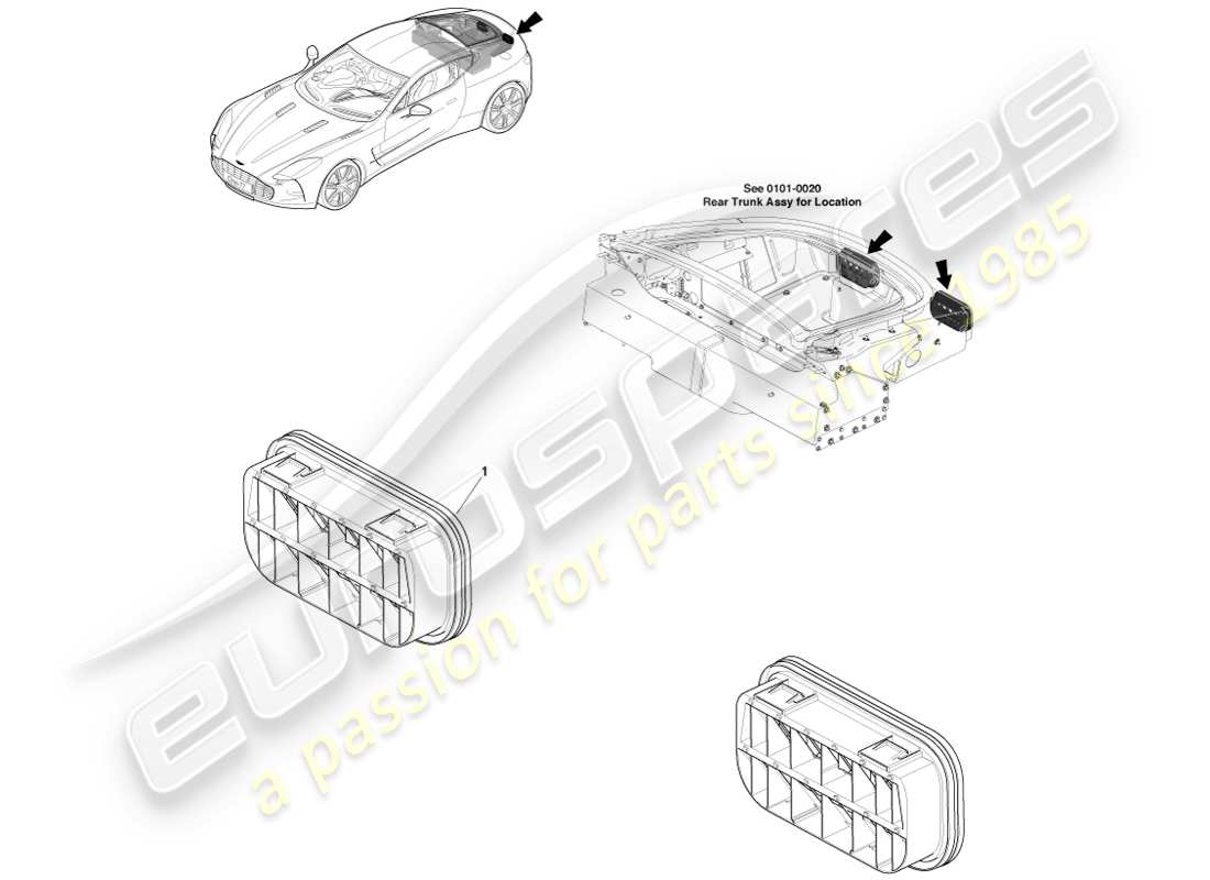 aston martin one-77 (2011) air extraction components part diagram