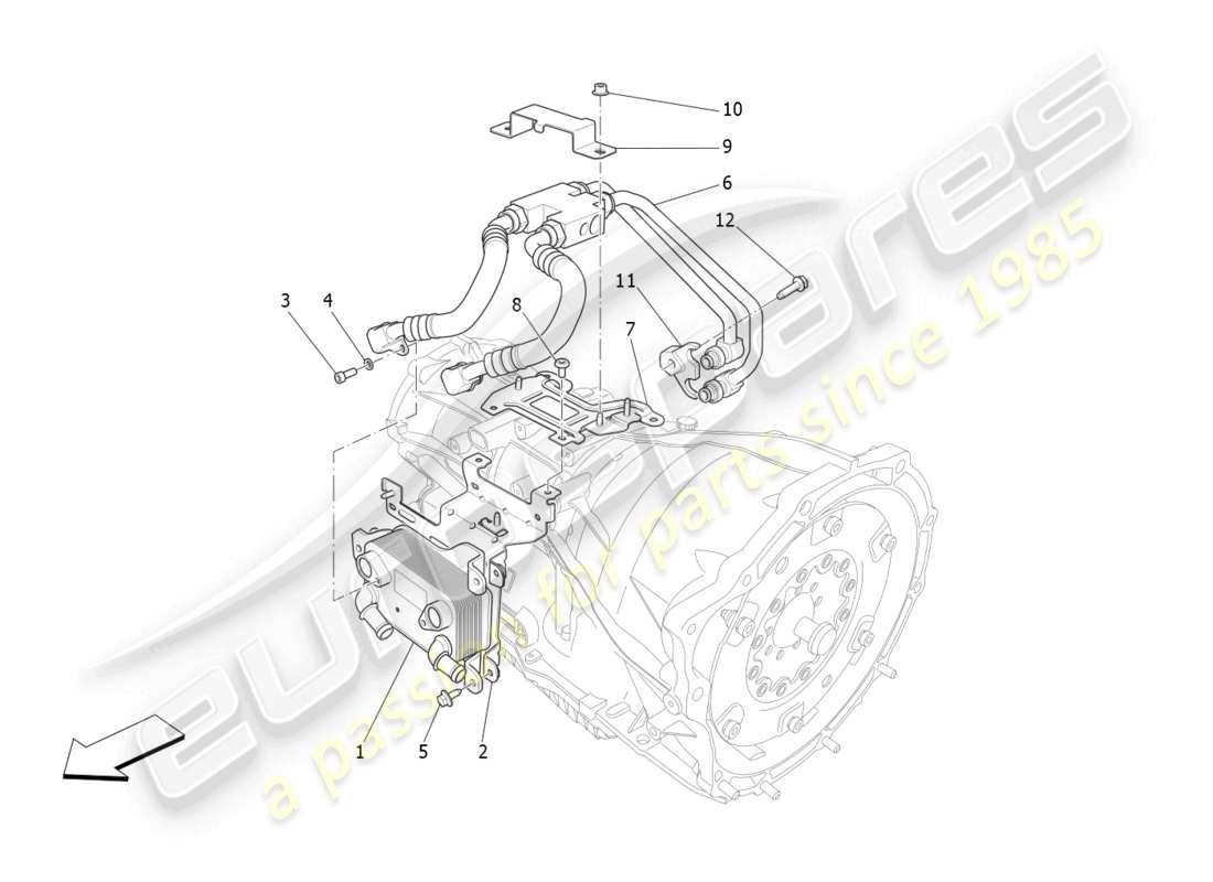 maserati levante gt (2022) lubrication and gearbox oil cooling part diagram