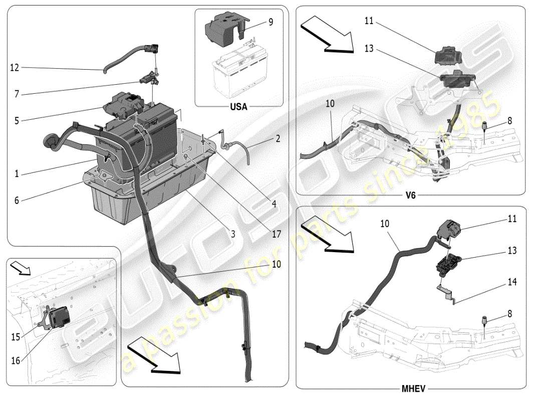 maserati grecale modena (2023) energy generation and accumulation part diagram