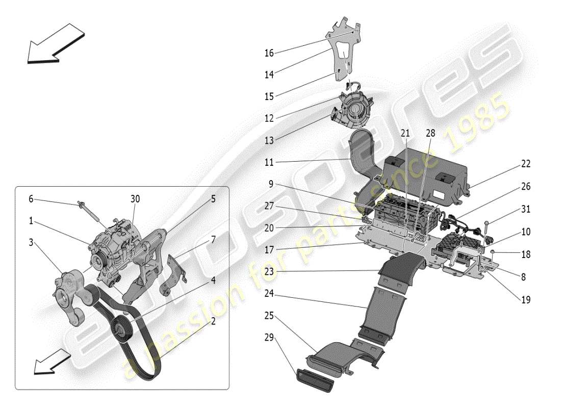 maserati grecale modena (2023) energy generation and accumulation part diagram