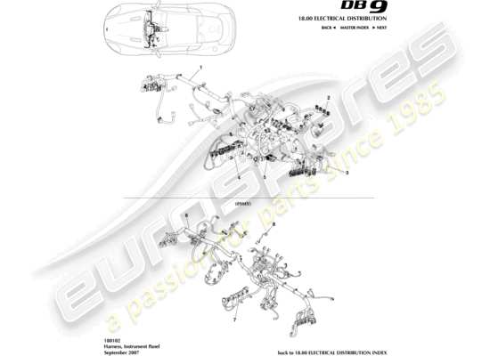 a part diagram from the aston martin db9 (2004) parts catalogue