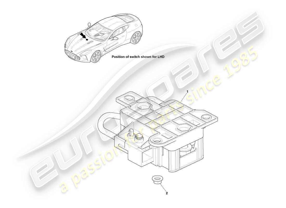 aston martin one-77 (2011) battery disconnect switch part diagram