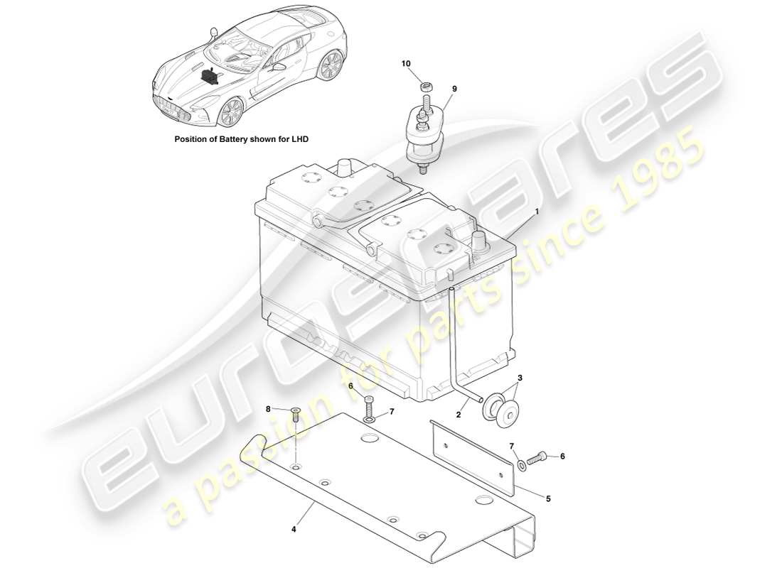 aston martin one-77 (2011) battery part diagram