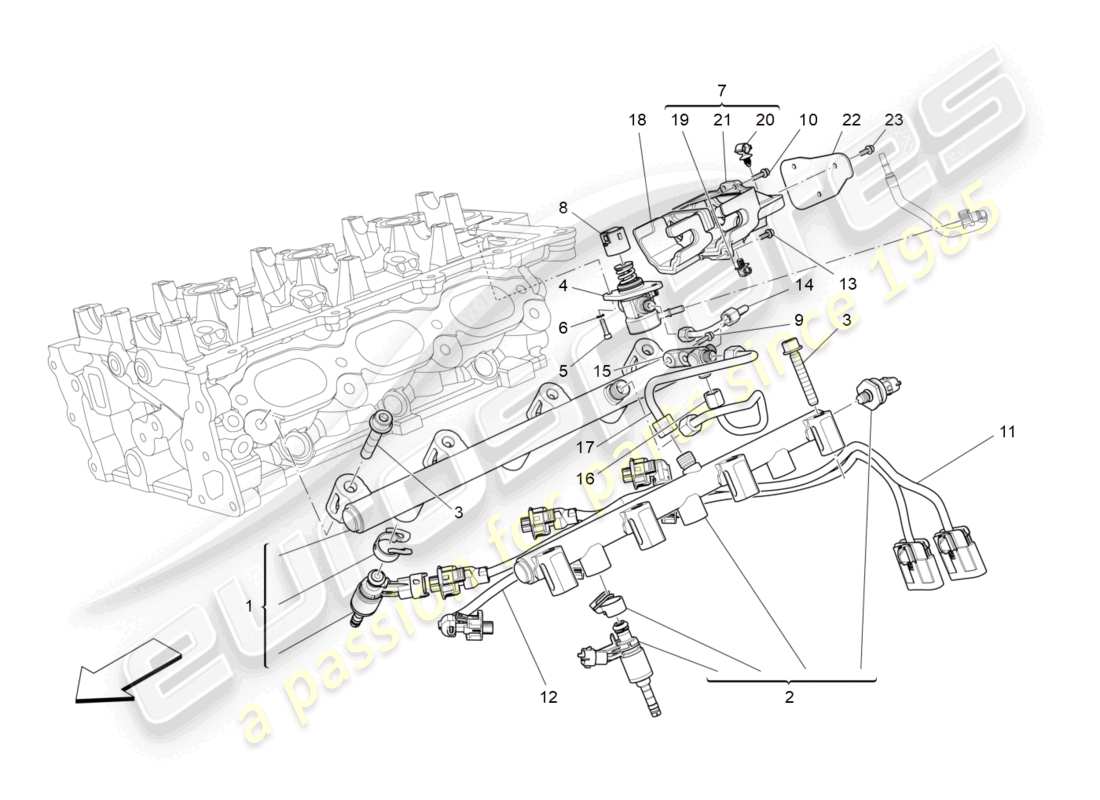 maserati ghibli (2015) fuel pumps and connection lines parts diagram