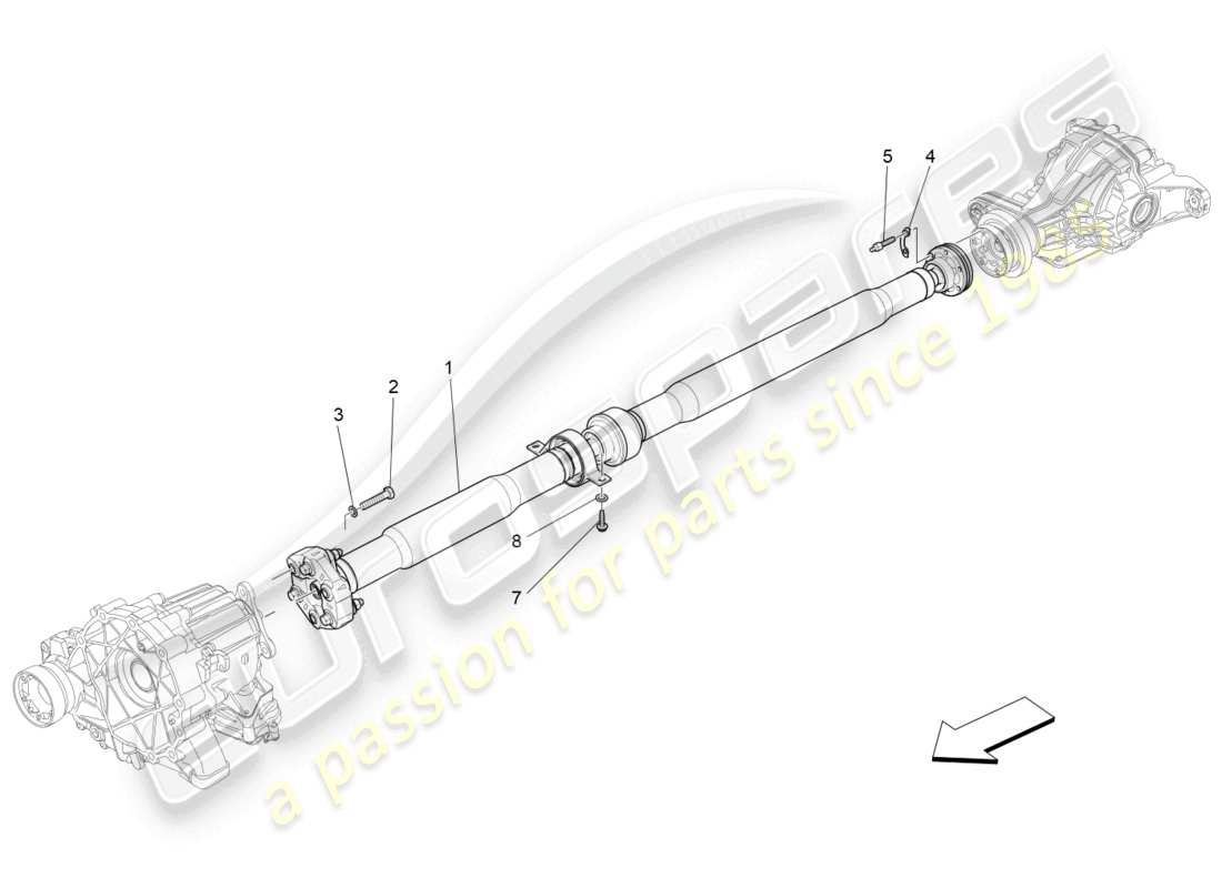 maserati levante gt (2022) transmission shaft part diagram