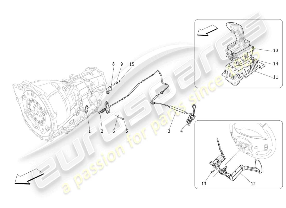 maserati levante gt (2022) driver controls for automatic gearbox part diagram