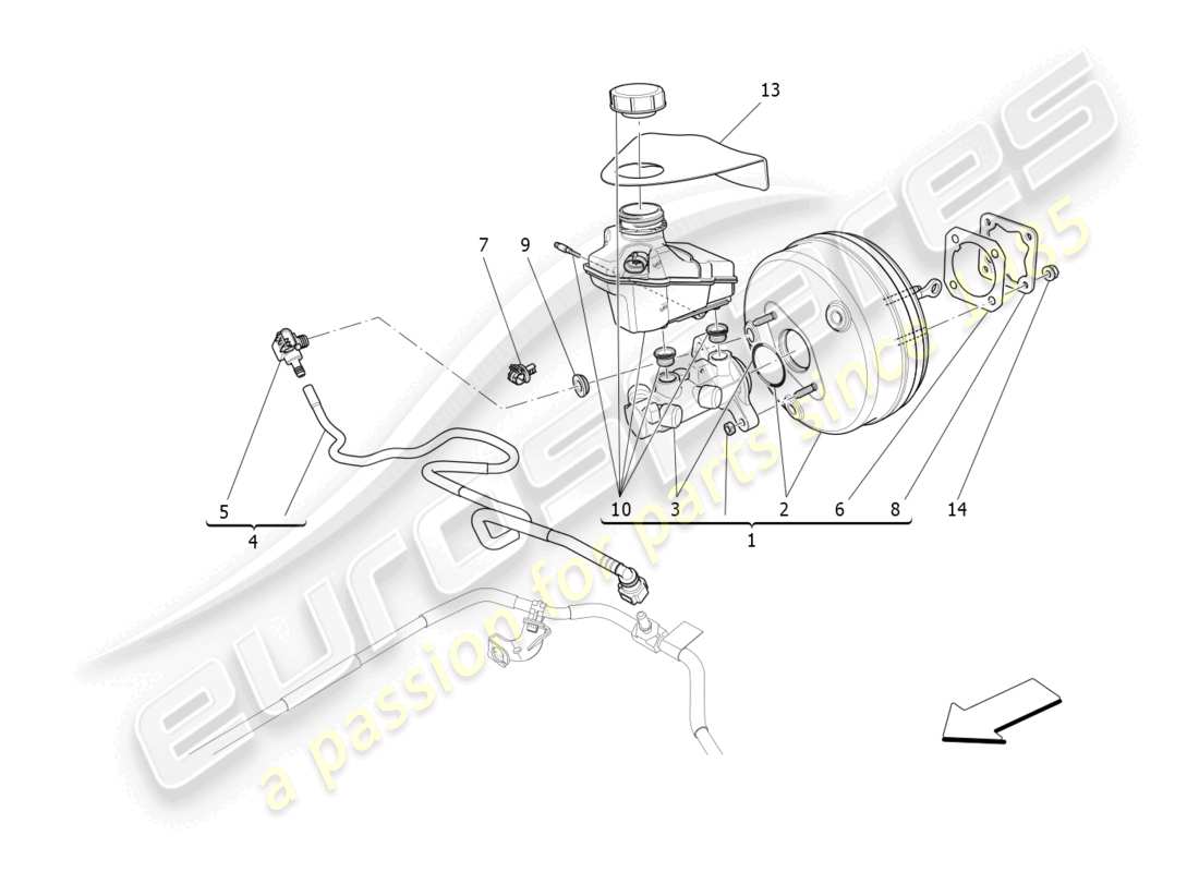 maserati levante (2018) brake servo system parts diagram