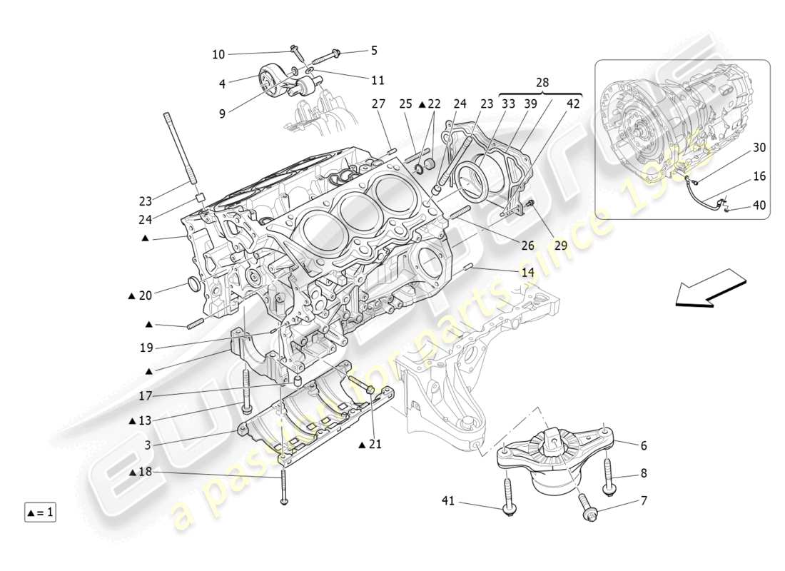 a part diagram from the maserati ghibli (2016) parts catalogue