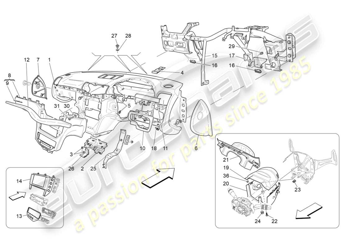 a part diagram from the maserati granturismo mc stradale (2013) parts catalogue