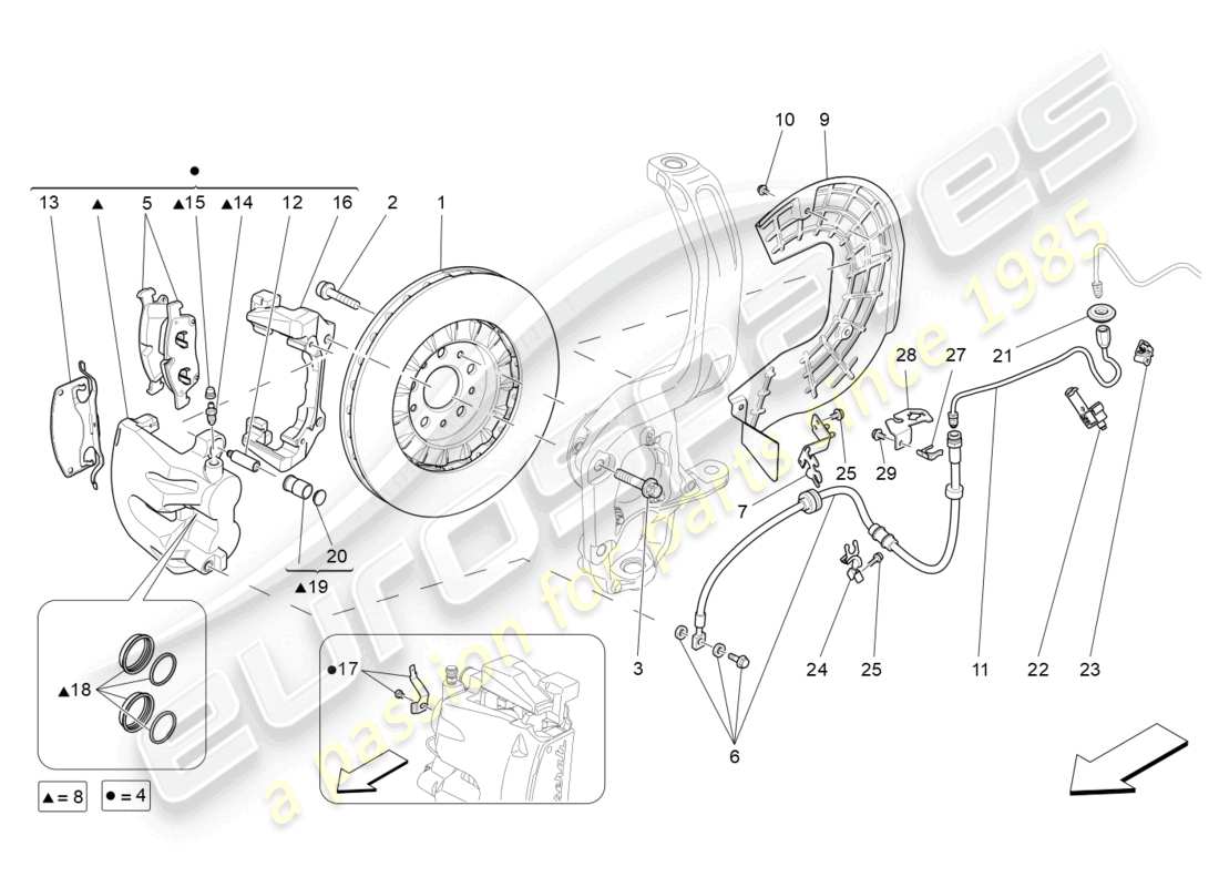 a part diagram from the maserati levante parts catalogue