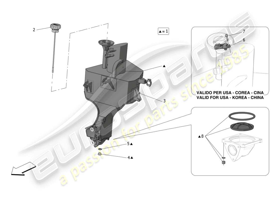 maserati mc20 (2022) lubrication system: circuit and collection part diagram