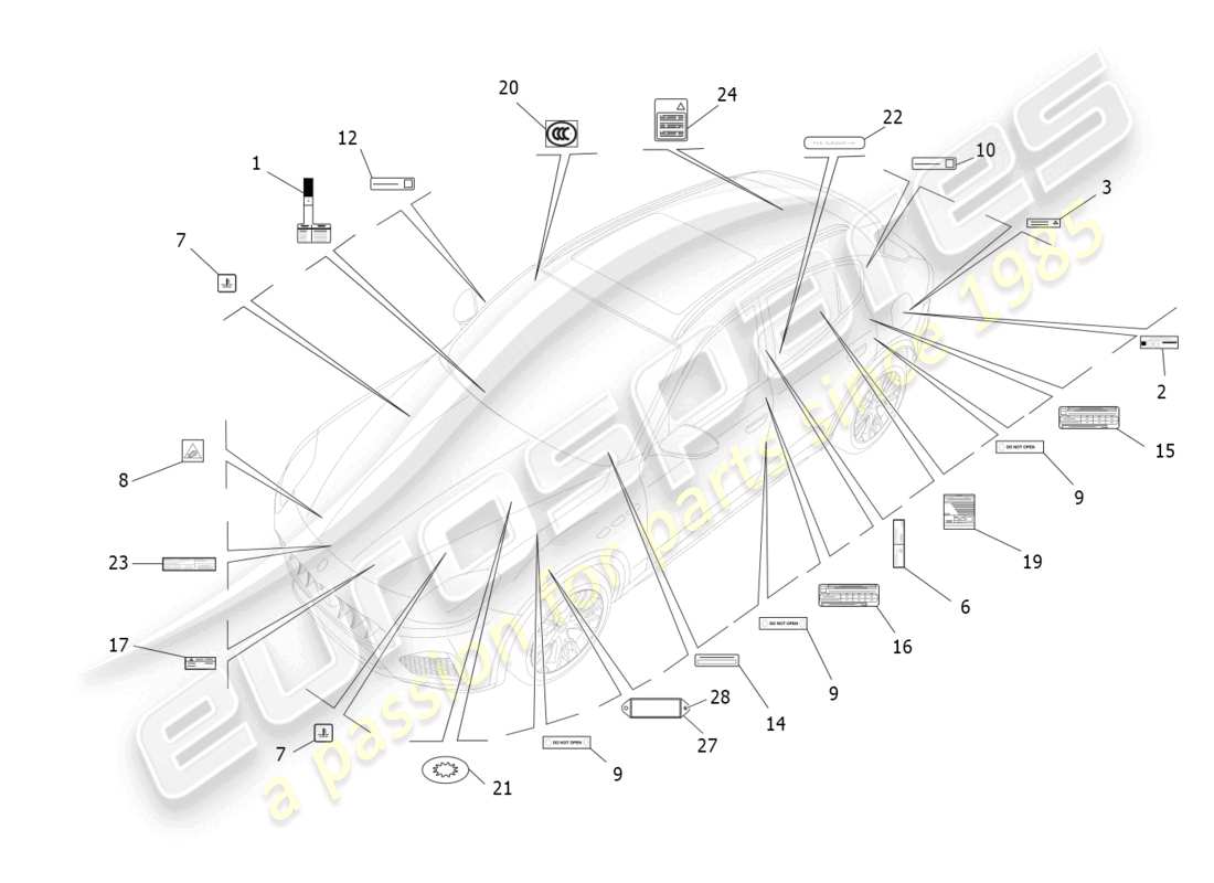 a part diagram from the maserati grecale parts catalogue