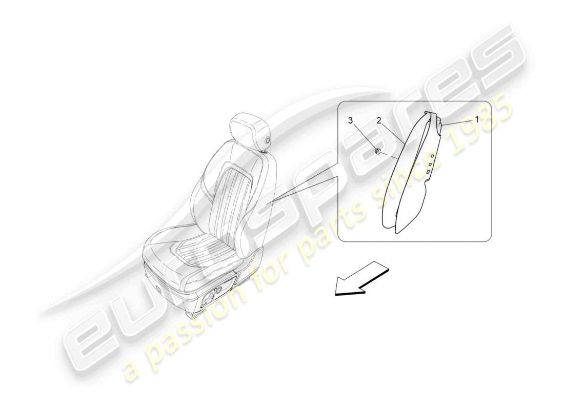 a part diagram from the maserati quattroporte m156 (2017 onwards) parts catalogue