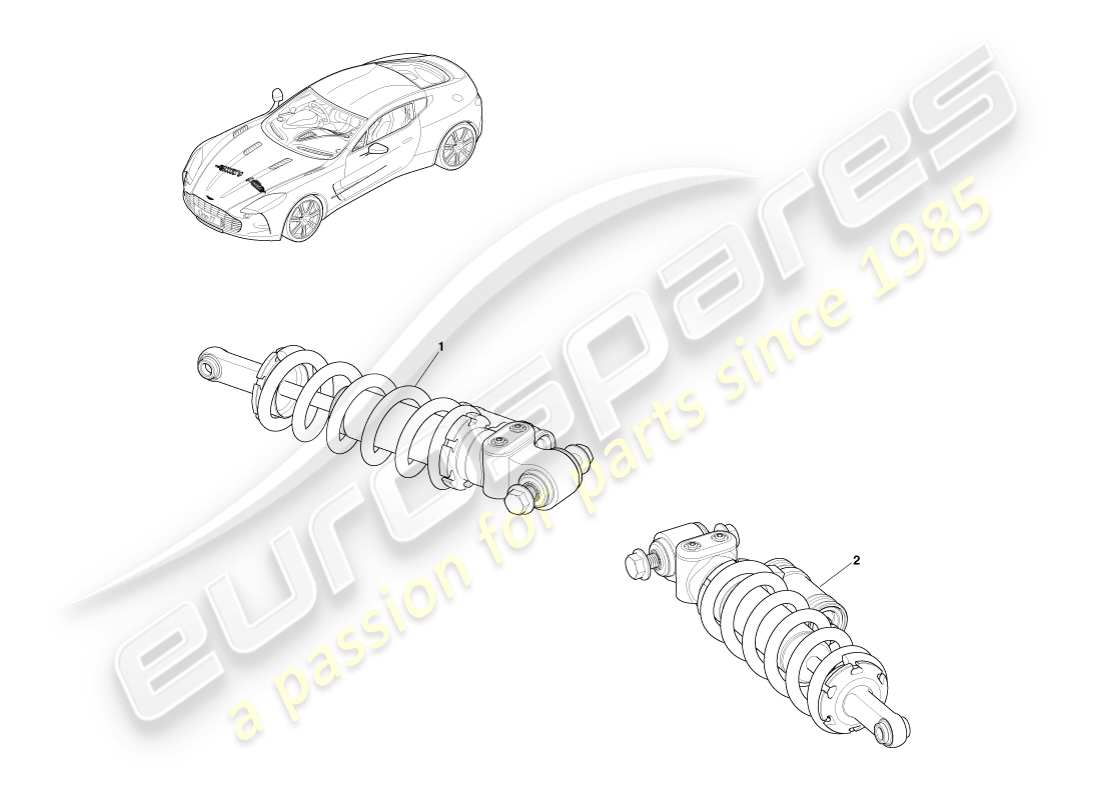 aston martin one-77 (2011) front spring & damper part diagram