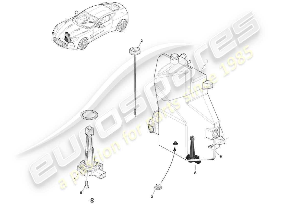 aston martin one-77 (2011) dry sump oil tank part diagram