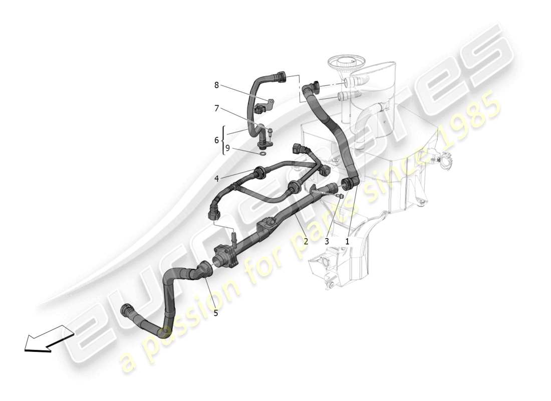 a part diagram from the maserati mc20 cielo (2023) parts catalogue