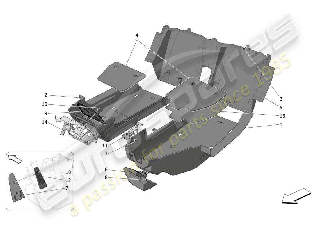 a part diagram from the maserati mc20 parts catalogue