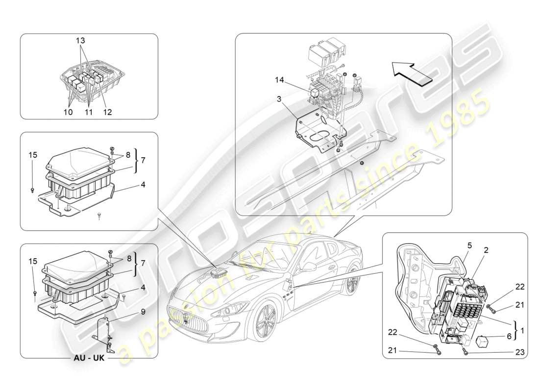 a part diagram from the maserati granturismo mc stradale (2013) parts catalogue