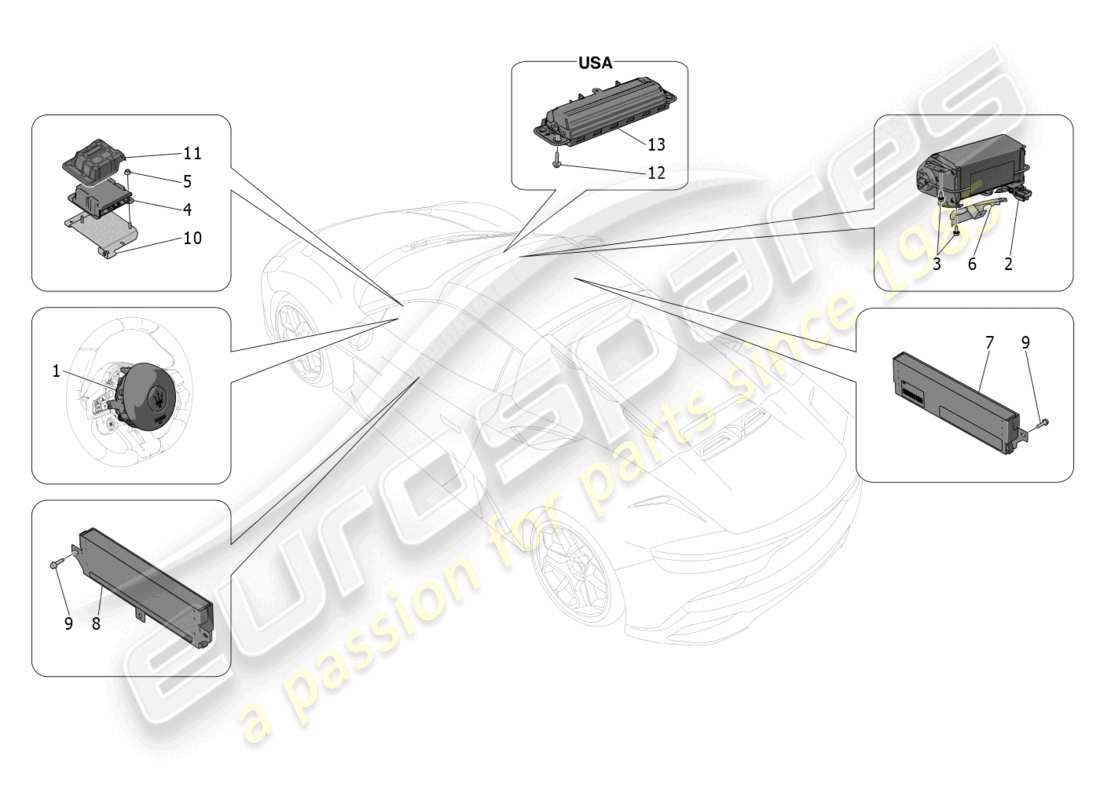 a part diagram from the maserati mc20 parts catalogue