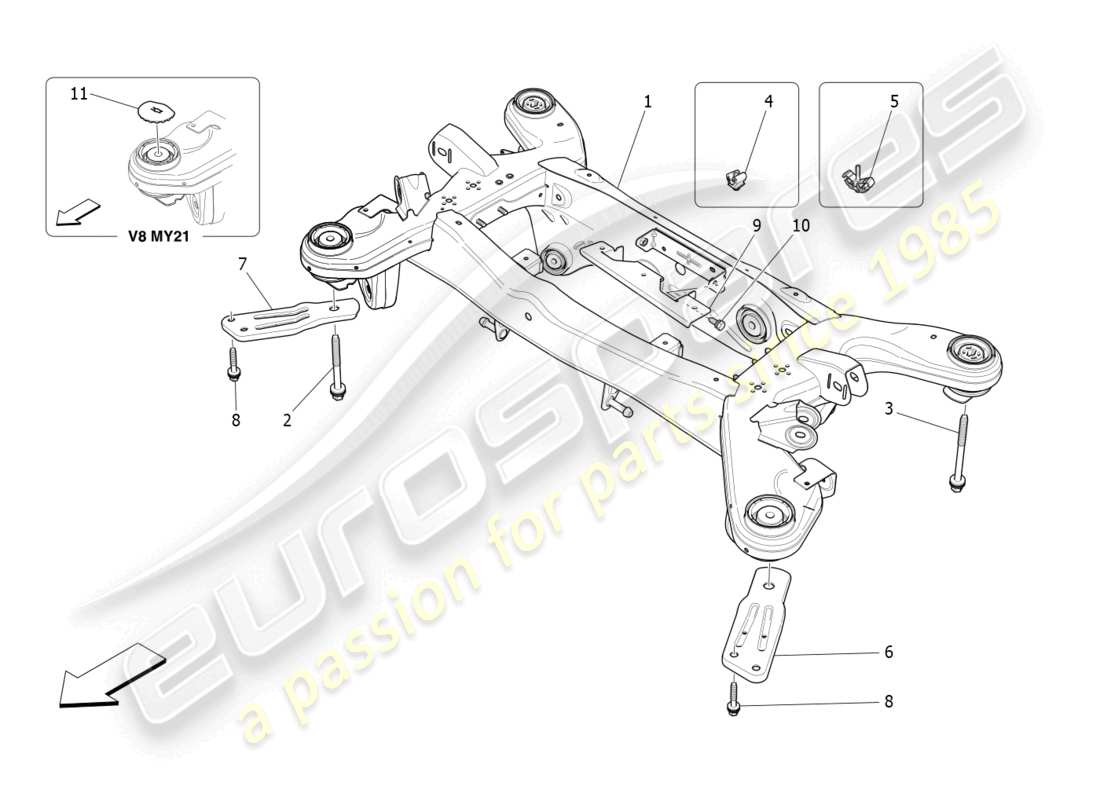 maserati ghibli (2018) rear chassis part diagram