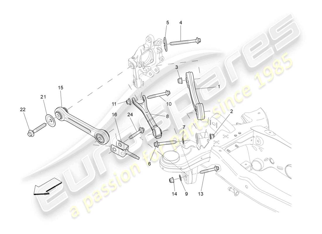 maserati ghibli (2014) rear suspension part diagram