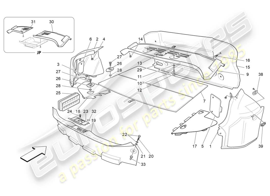 a part diagram from the maserati granturismo sport parts catalogue