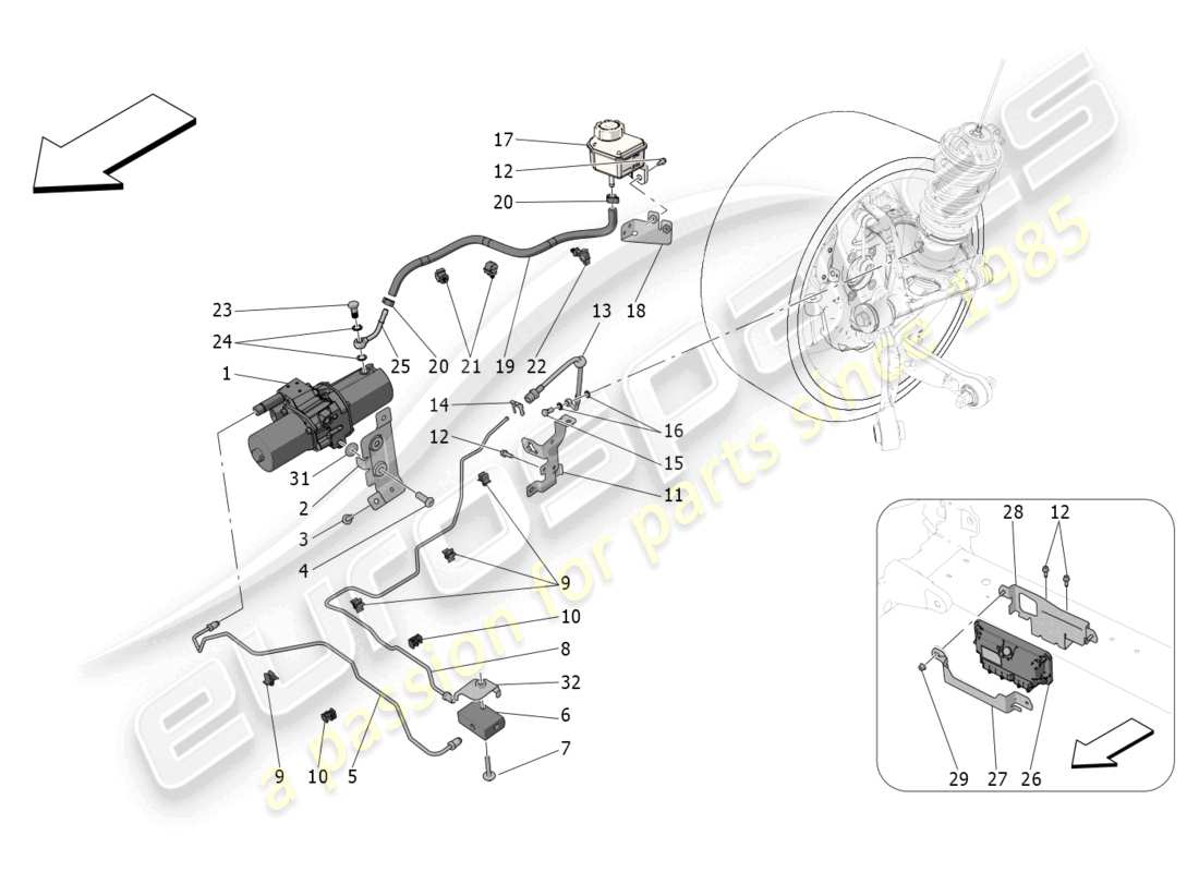 a part diagram from the maserati mc20 parts catalogue