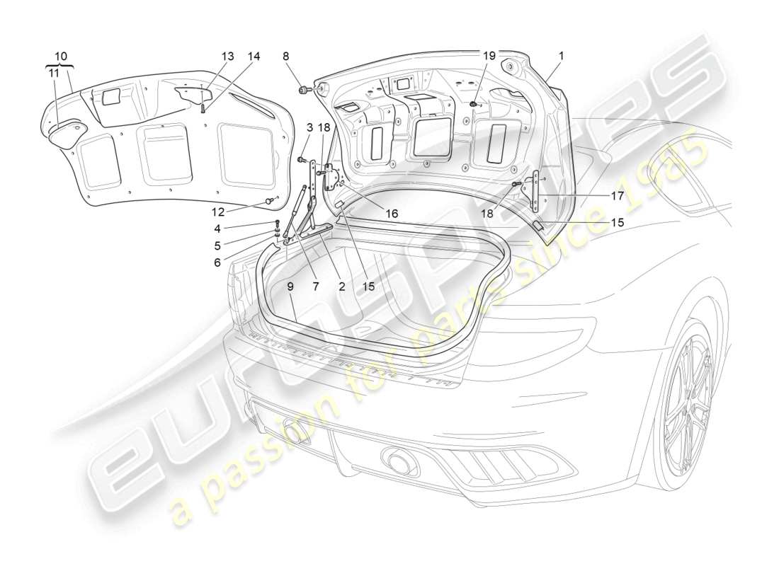 a part diagram from the maserati granturismo mc stradale (2011) parts catalogue