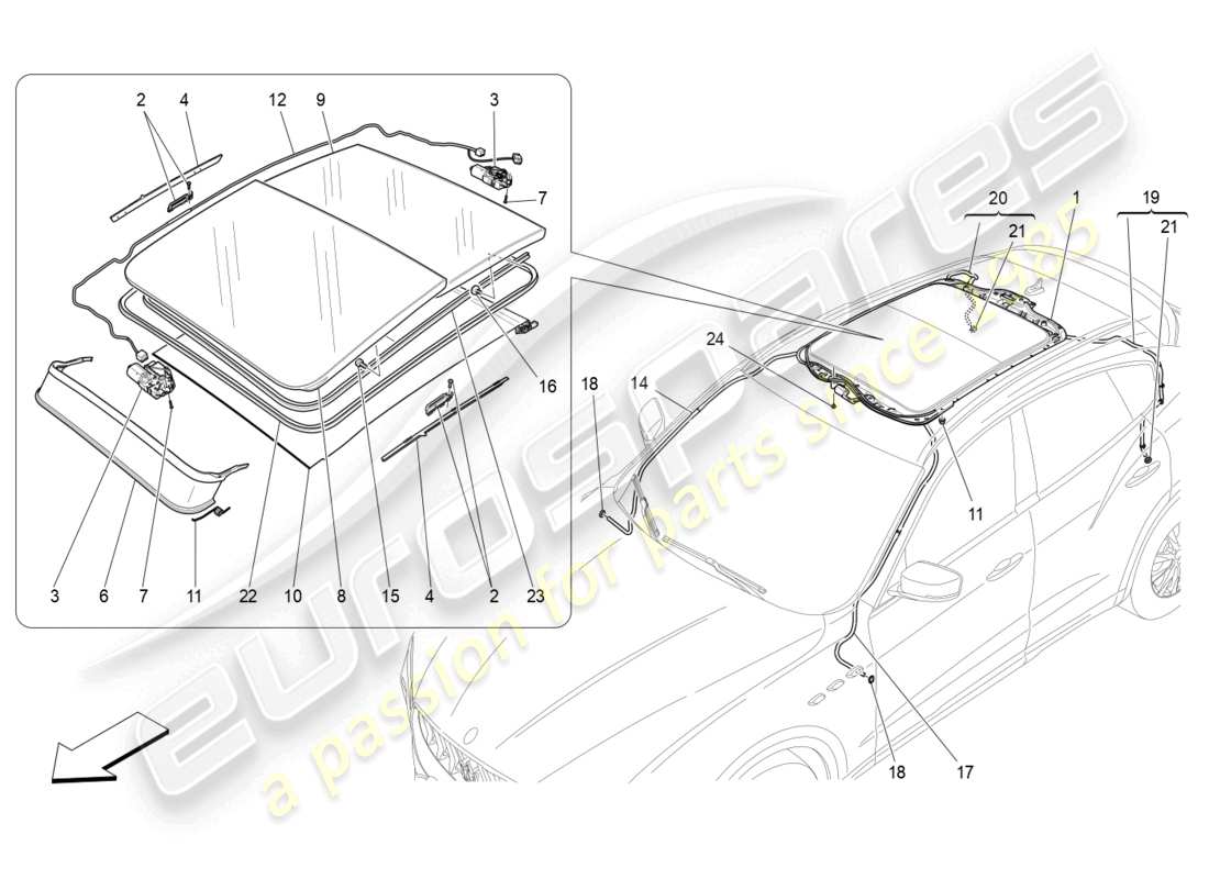 a part diagram from the maserati levante (2017) parts catalogue