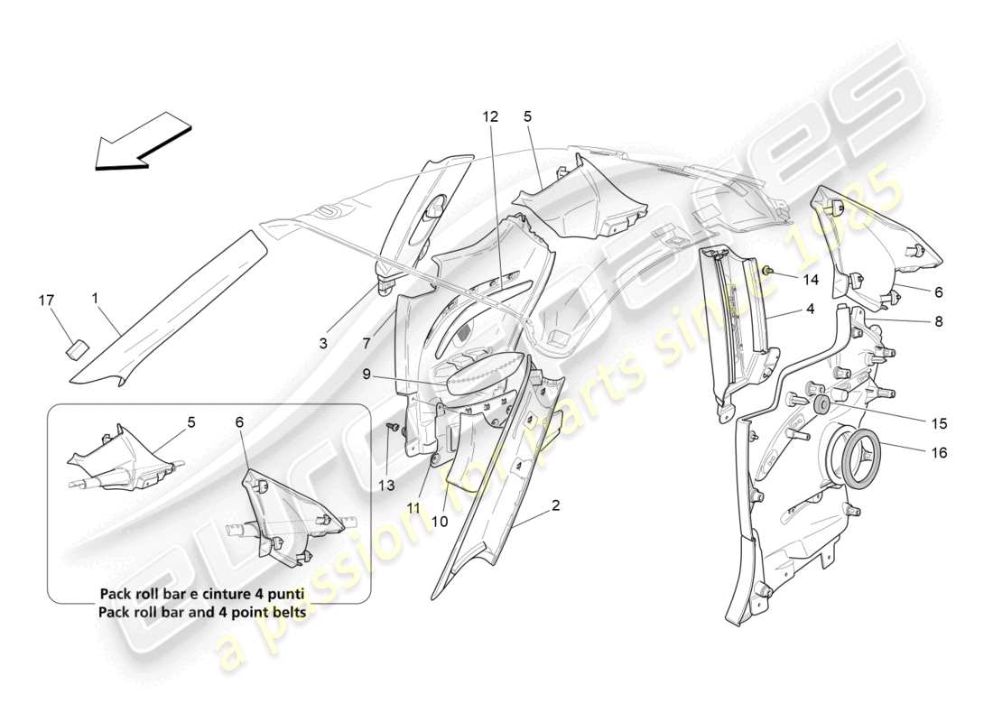 a part diagram from the maserati granturismo parts catalogue