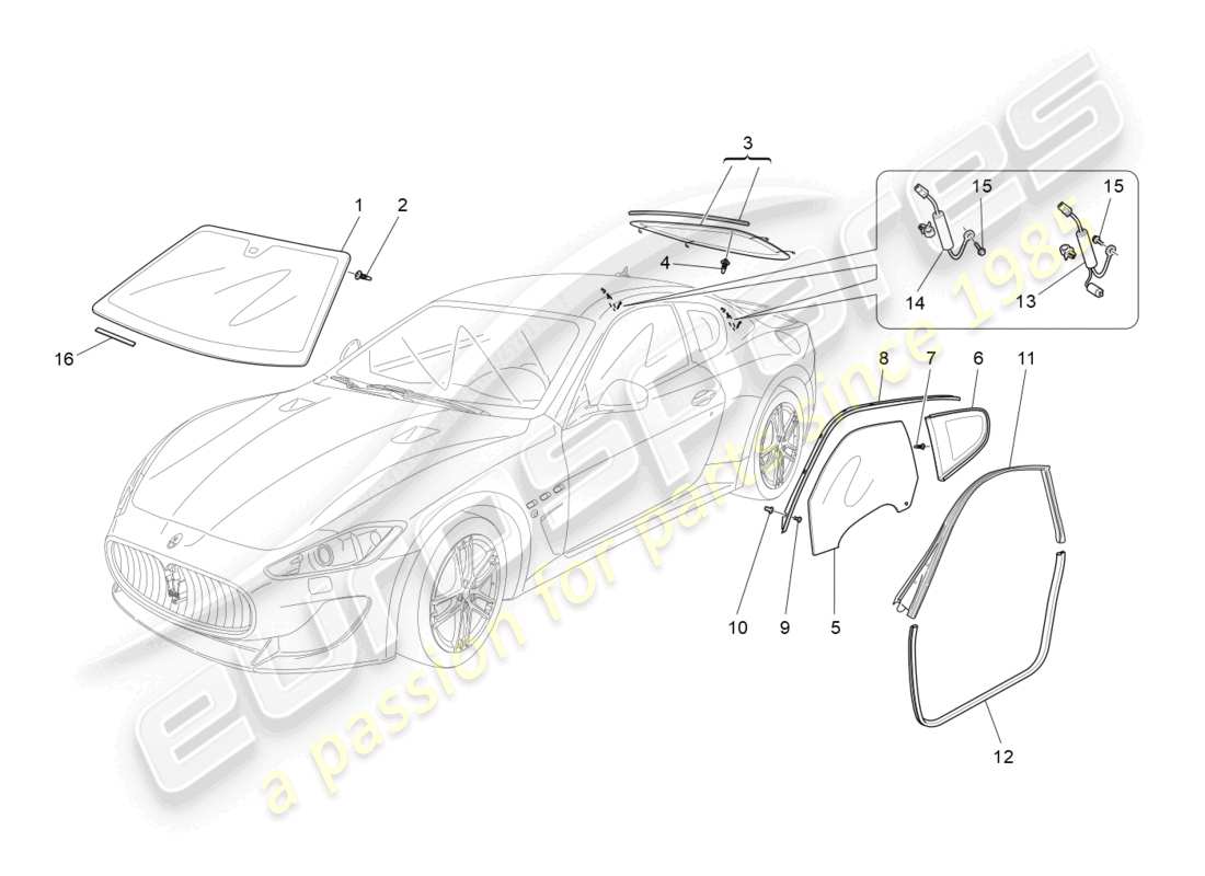 a part diagram from the maserati granturismo mc stradale (2012) parts catalogue