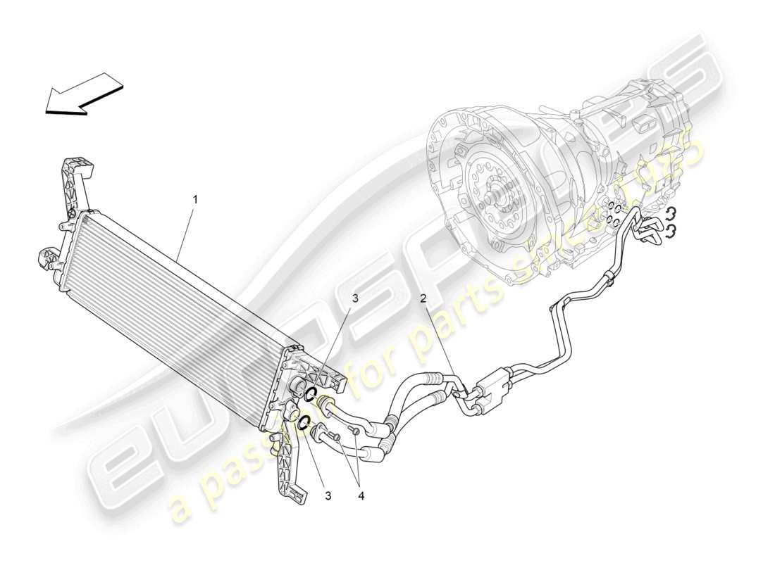 maserati ghibli (2016) lubrication and gearbox oil cooling parts diagram