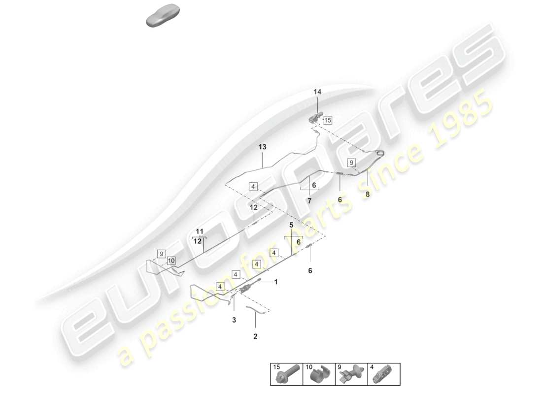 porsche 992 gt3/rs/st (2023) hydraulic coupling actuation clutch master cylinder hose part diagram