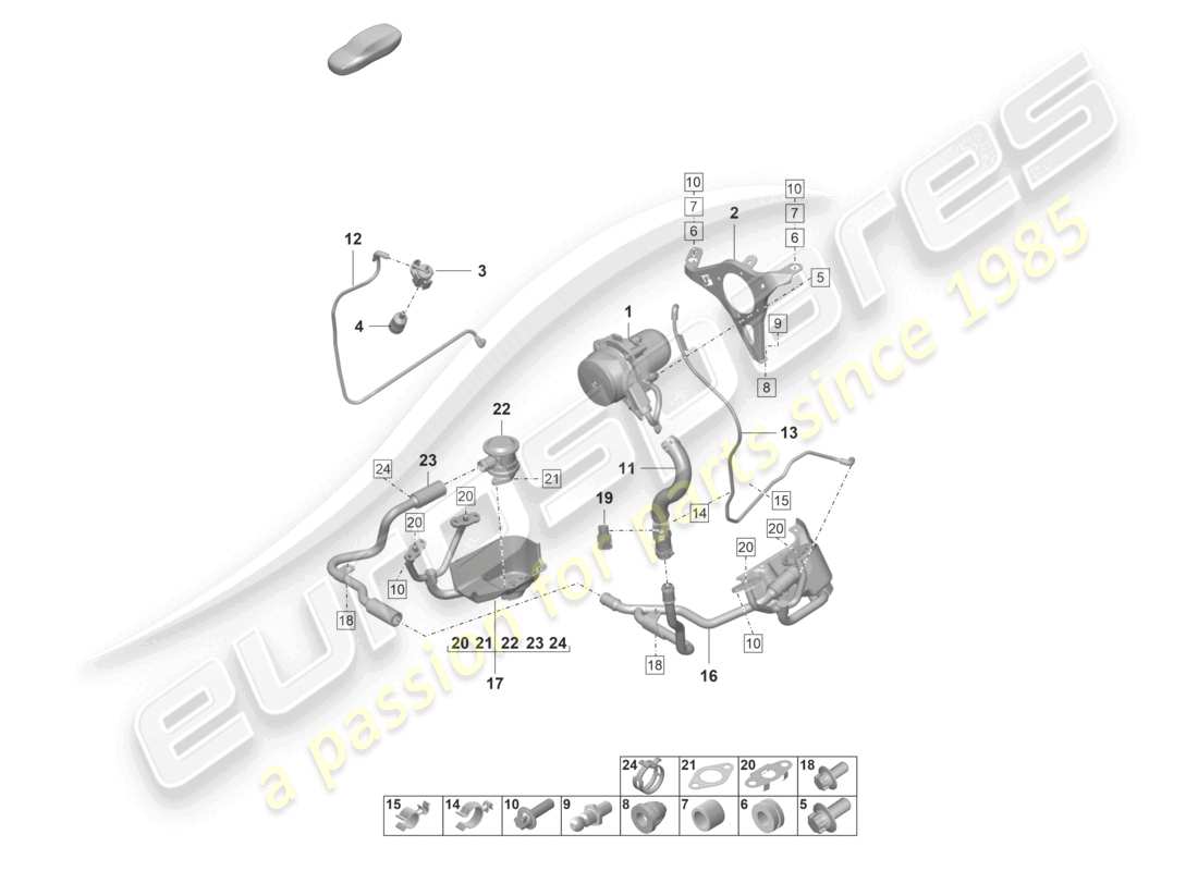 porsche 992 gt3/rs/st (2024) secondary air pump part diagram