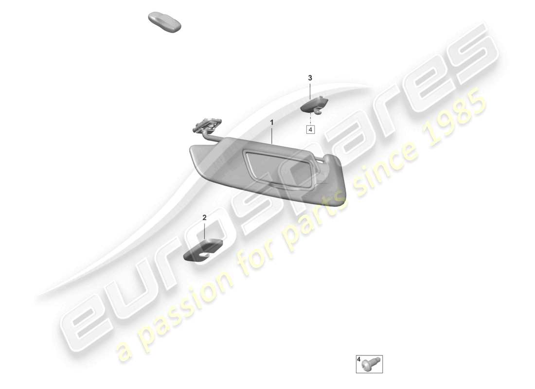 porsche 992 gt3/rs/st (2024) sun vizors race-tex microfibre part diagram