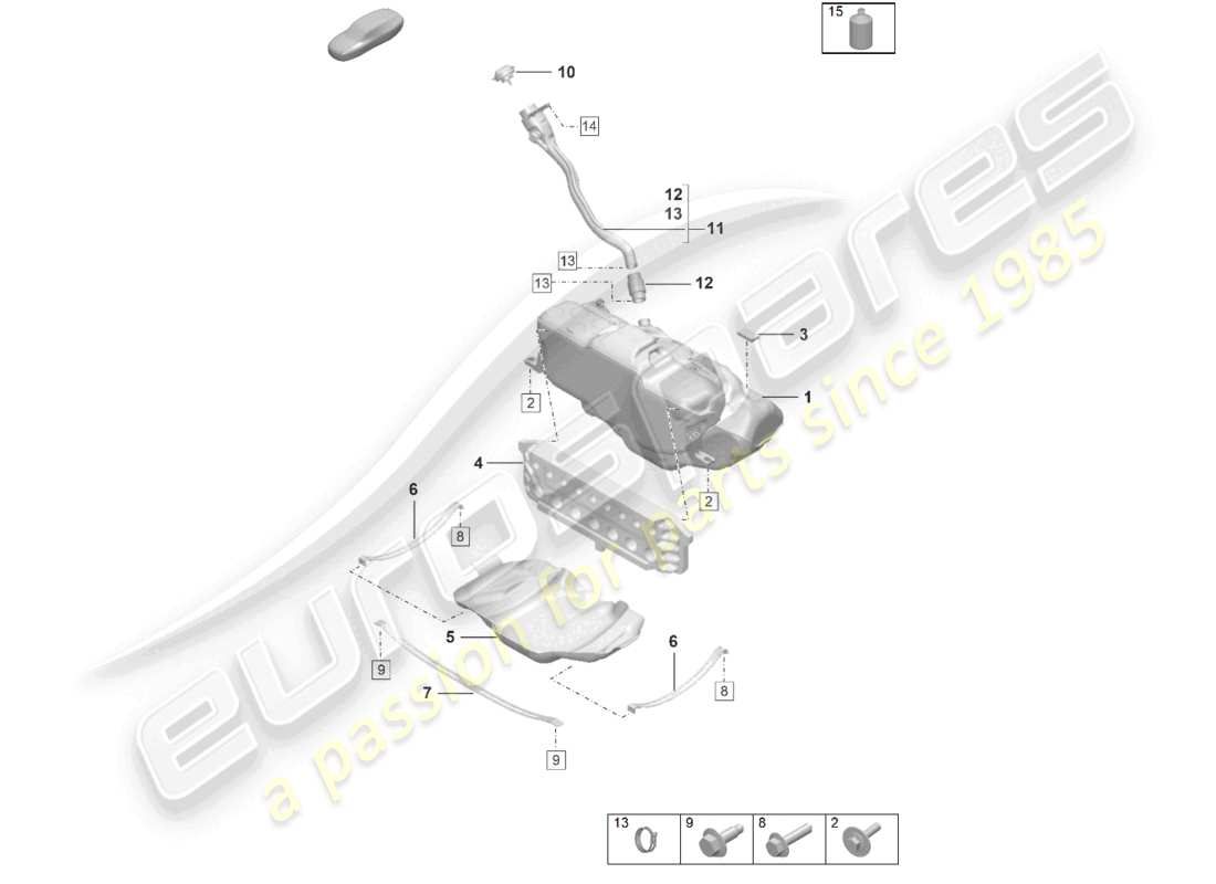 porsche 992 gt3/rs/st (2024) fuel tank additive part diagram