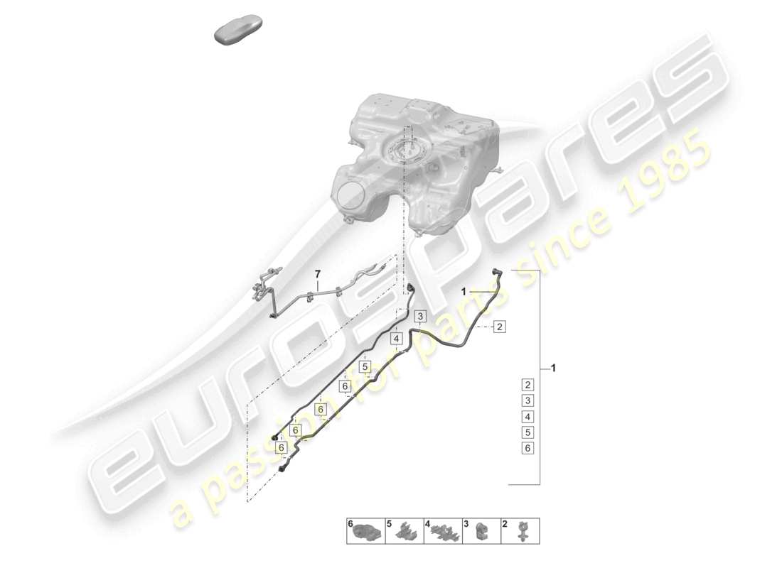 porsche 992 gt3/rs/st (2024) fuel line front part diagram