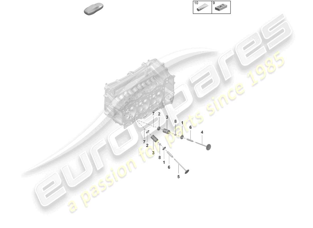 porsche 992 gt3/rs/st (2023) cylinder head individual parts valve part diagram