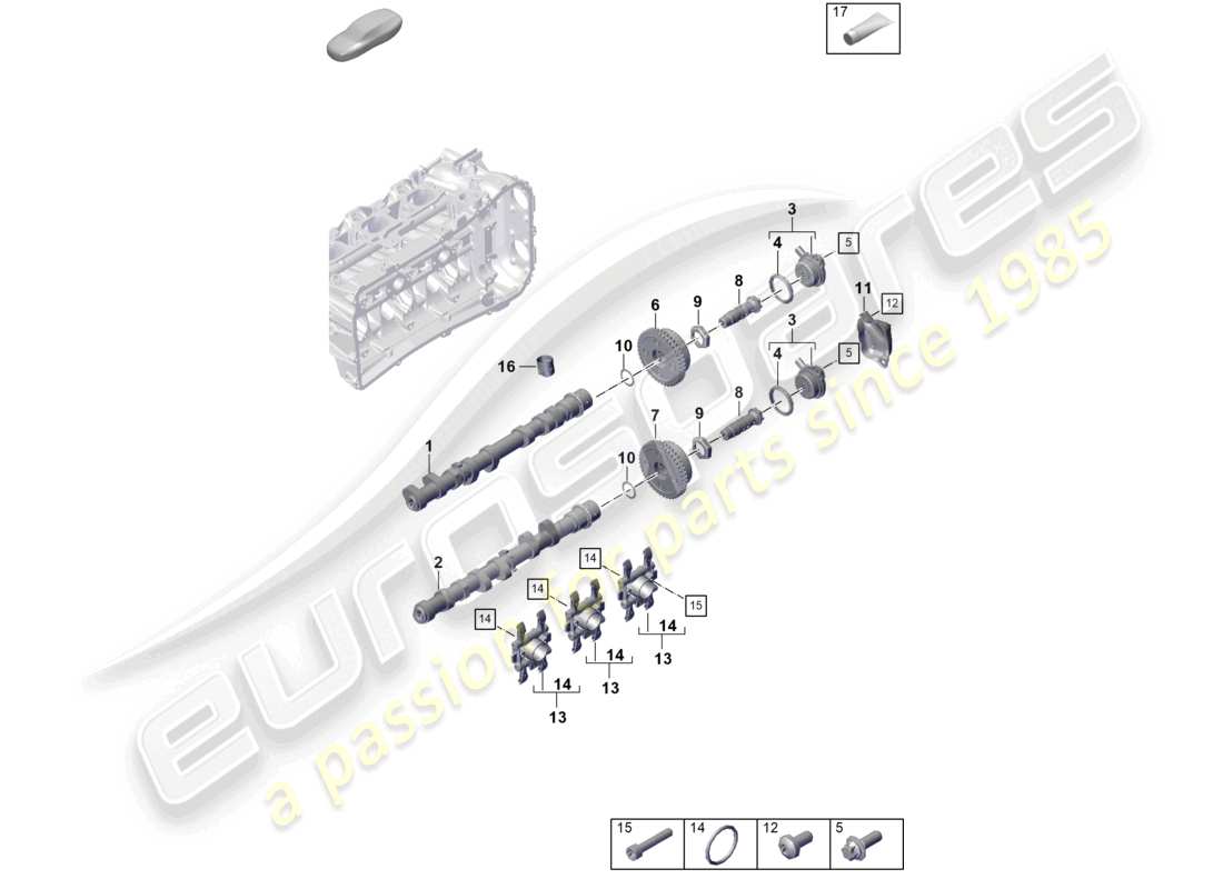 porsche 992 gt3/rs/st (2023) camshaft camshaft adjuster unit part diagram