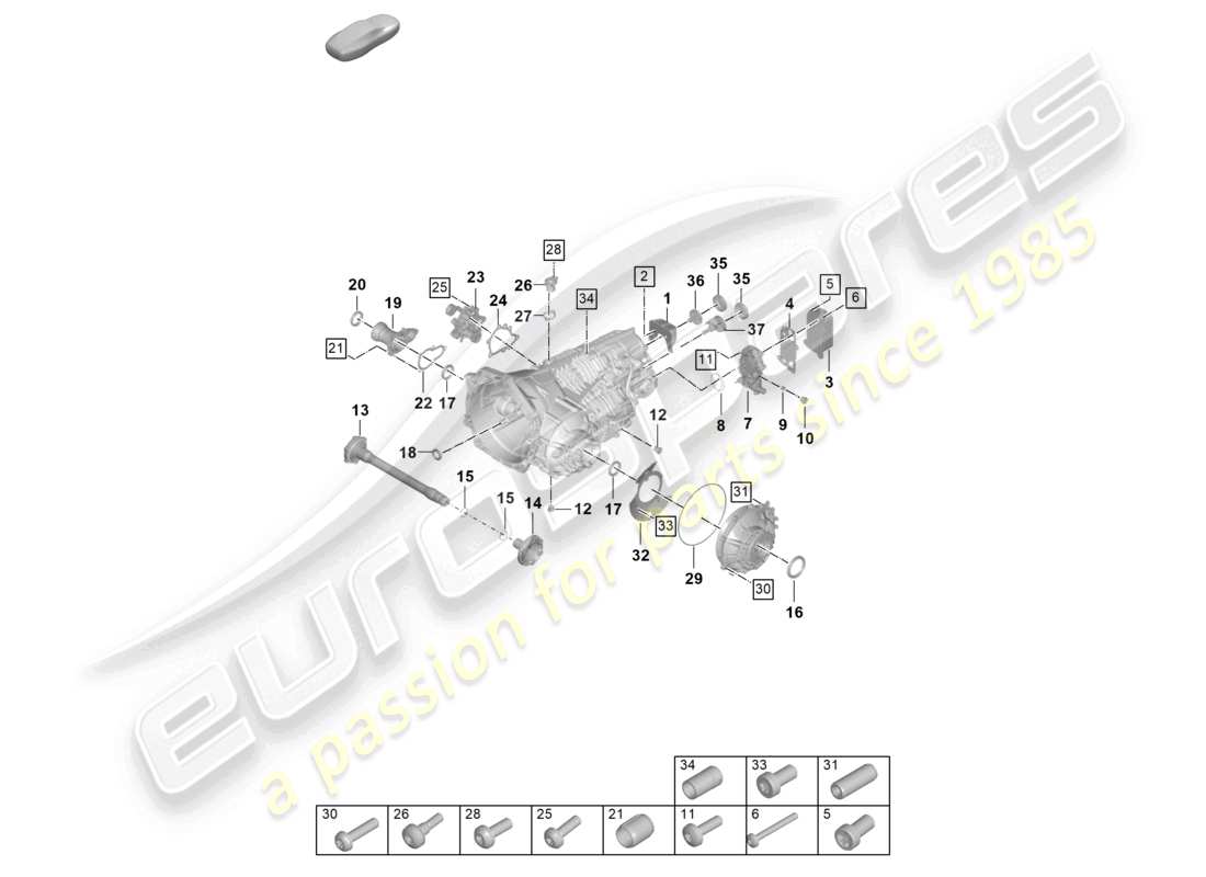 porsche 992 gt3/rs/st (2023) manual gearbox individual parts part diagram