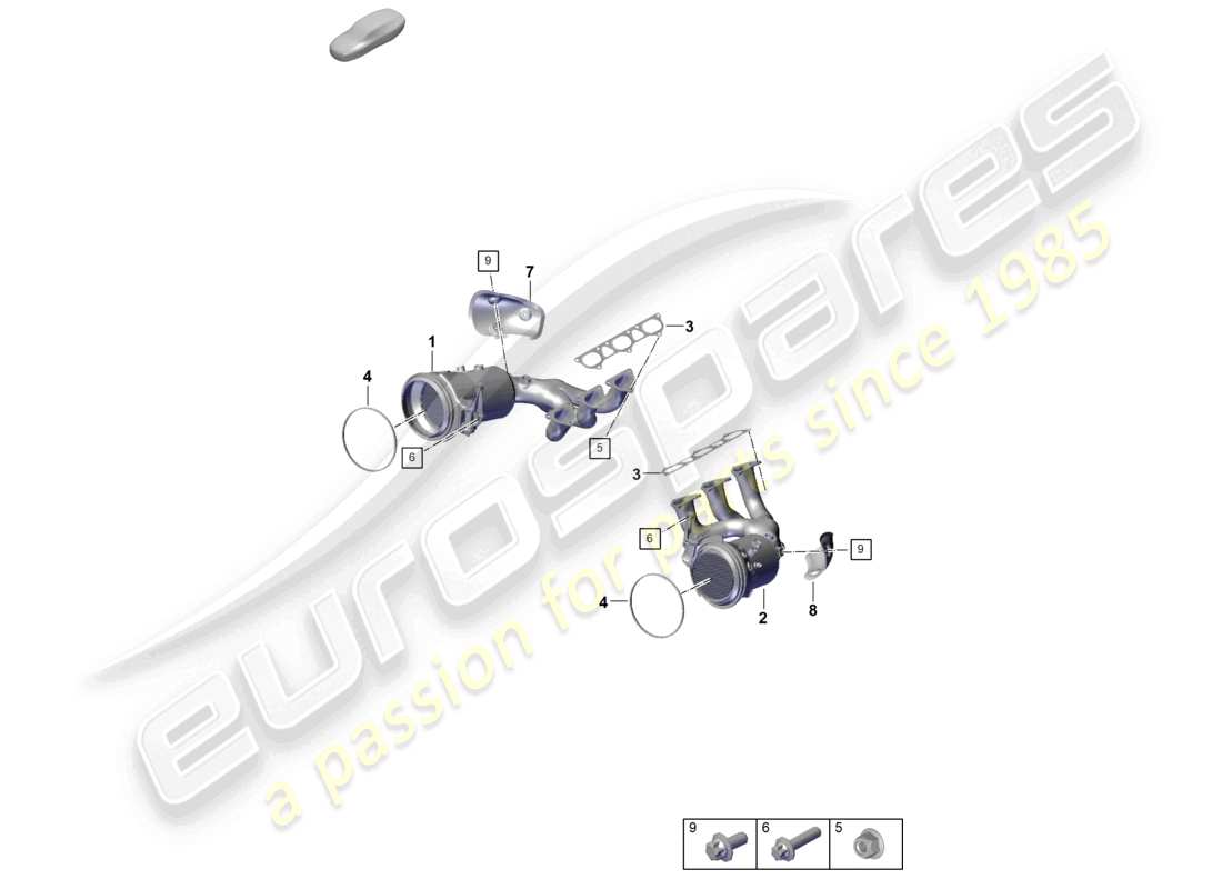 porsche 992 gt3/rs/st (2024) exhaust manifolds part diagram