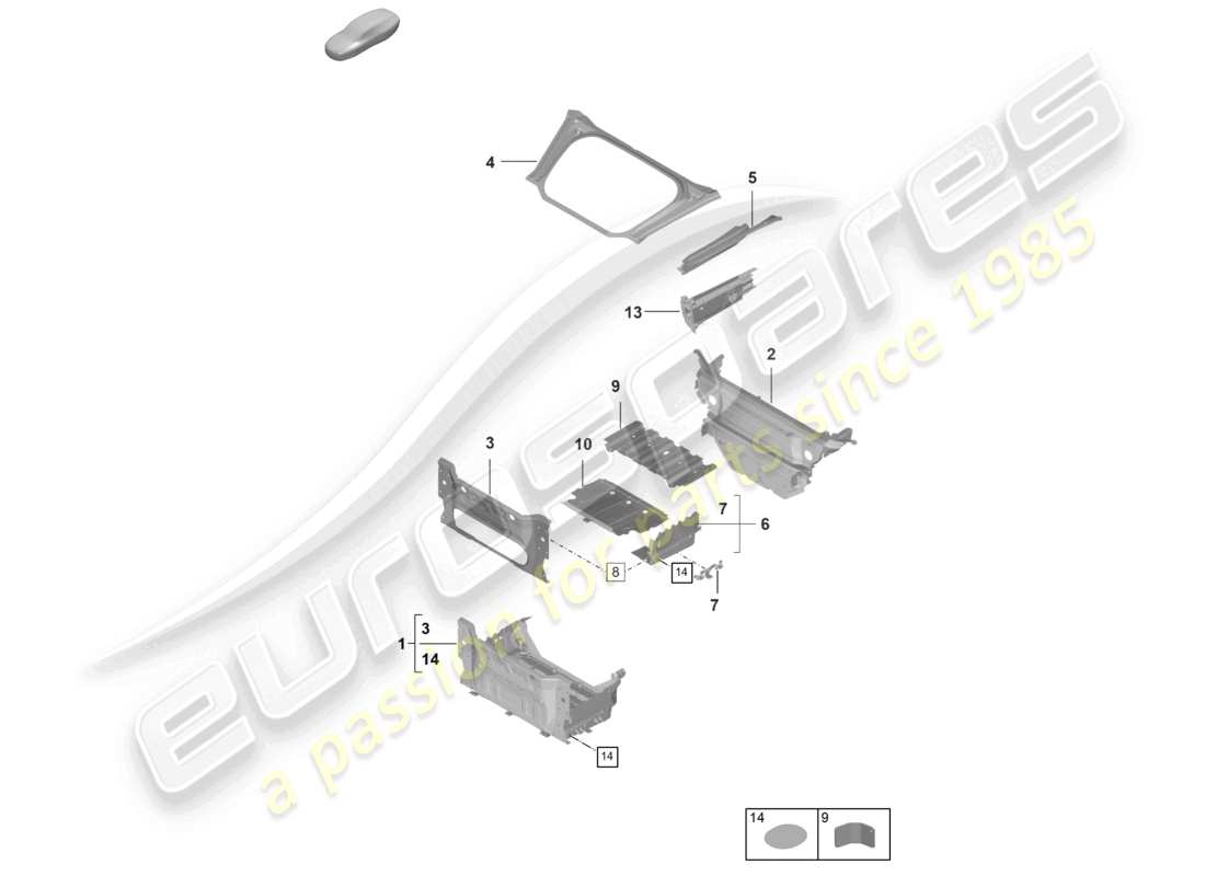 porsche 992 gt3/rs/st (2024) front end boot floor plate individual parts gt3rs part diagram