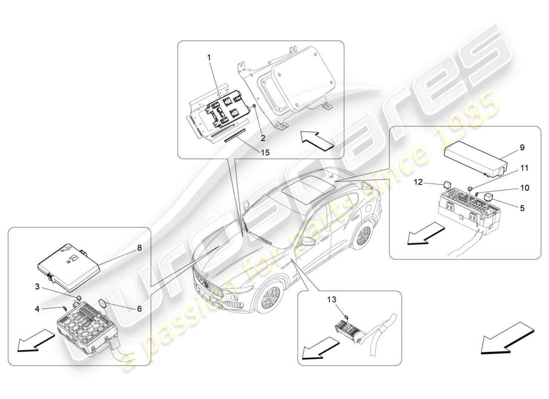 maserati levante tributo (2021) relays, fuses and boxes part diagram