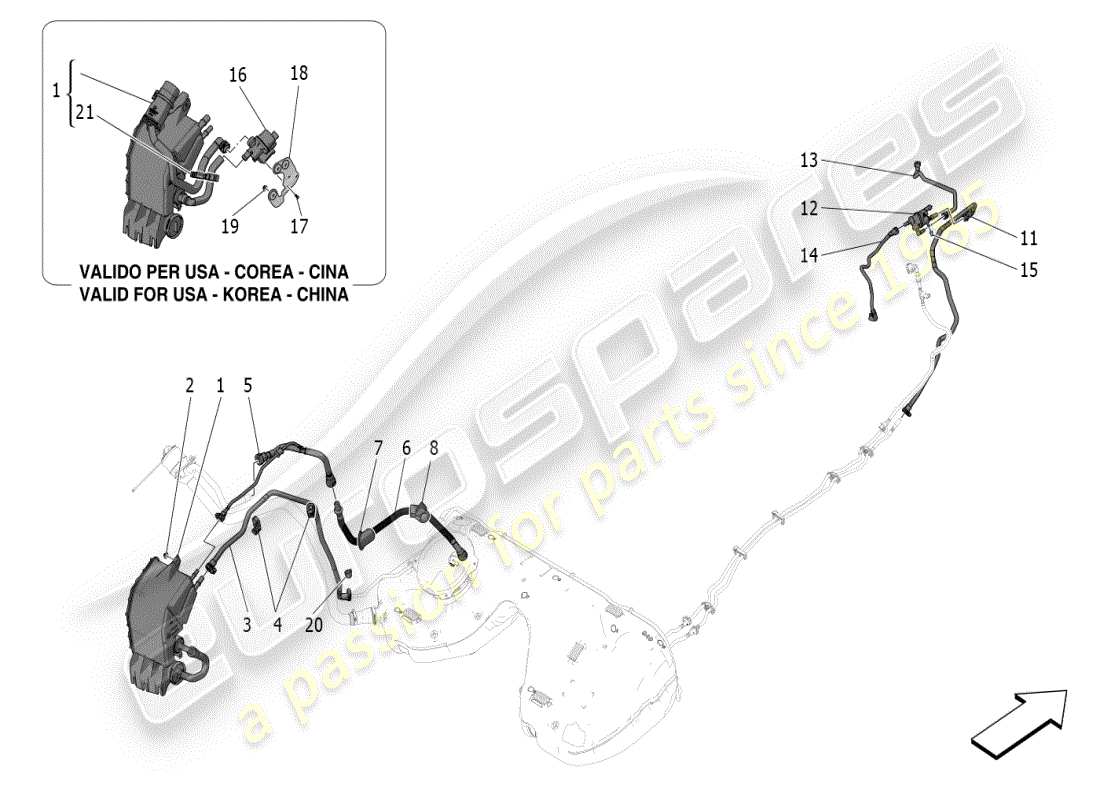 maserati grecale modena (2023) fuel vapour recirculation system part diagram